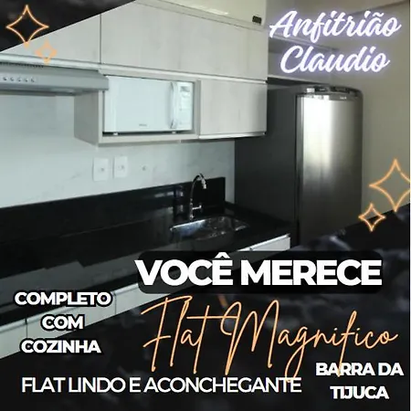 Barra Da Tijuca - 9 - Flat Premium Com Cozinha, Fogao Cooktop, Geladeira Grande, Smart Tv Grande, Lindo E Muitissimo Confortavel, Balsa Para A Praia Gratis E Estacionamento Gratuito Rio de Janeiro Exterior photo